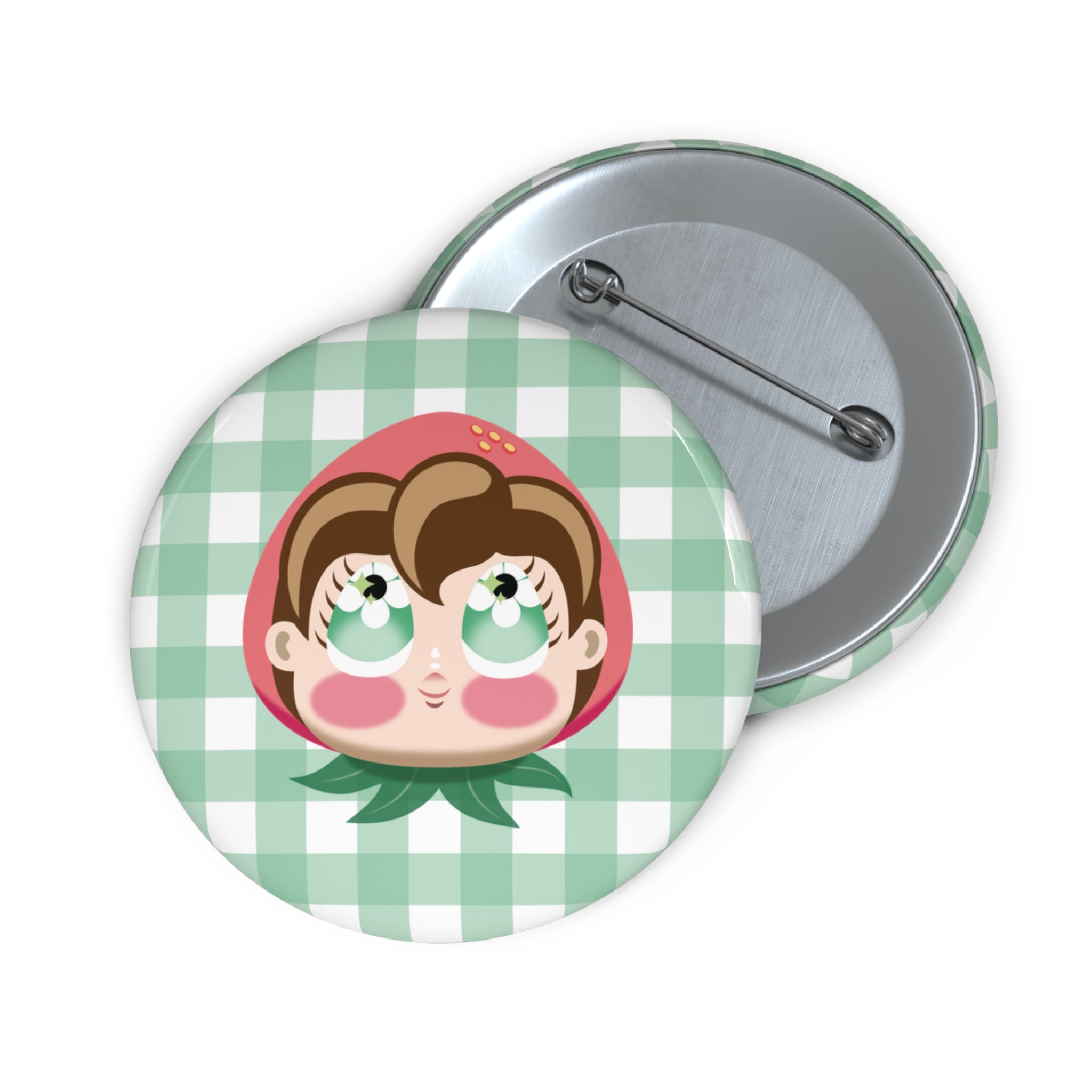 Pin Button_Flower Eyes_Berry