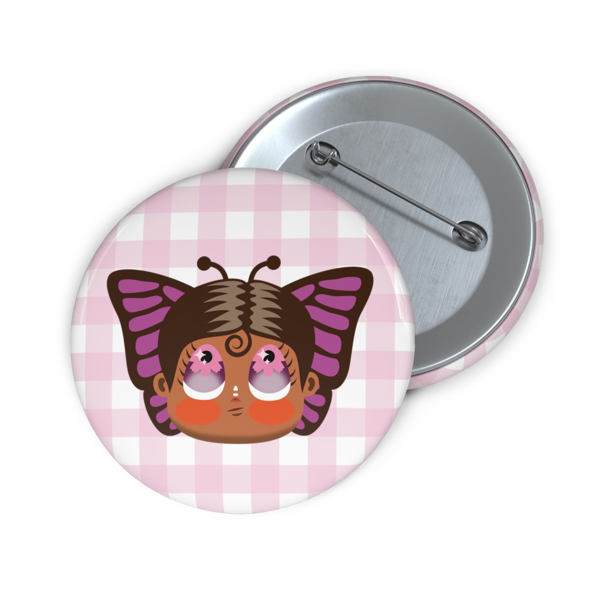 Pin Button_Flower Eyes_Butterfly